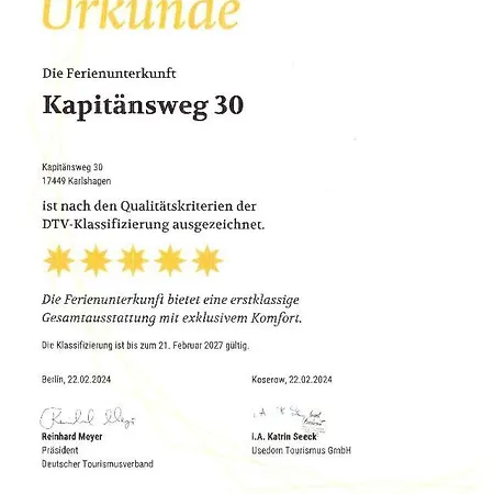 Kapitaensweg 30 * Karlshagen