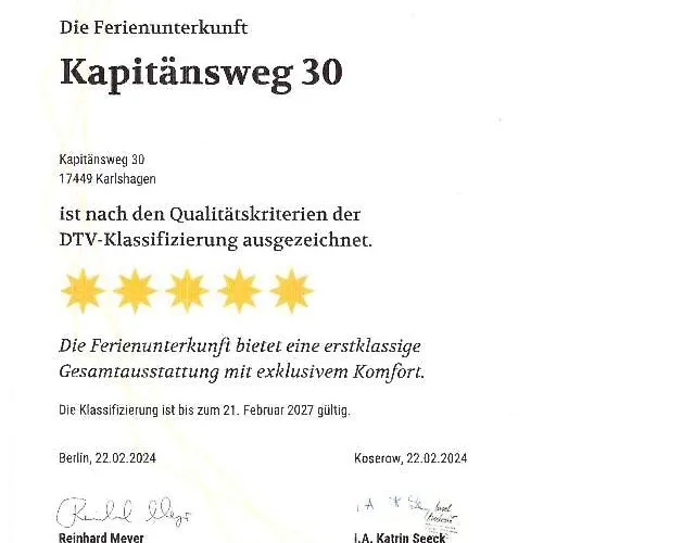 Kapitaensweg 30 * Karlshagen